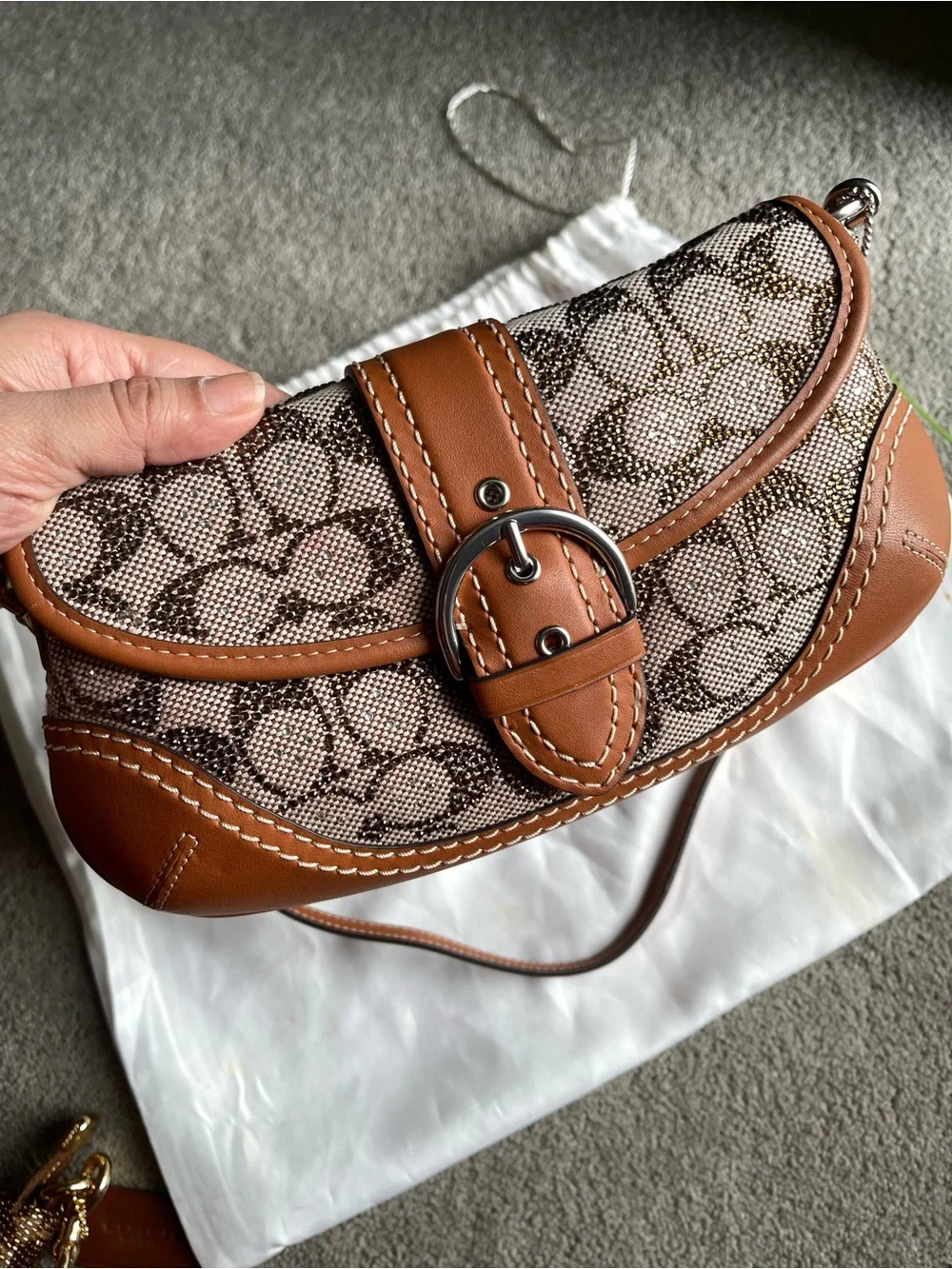 Authentic coach crystal shoulder bag